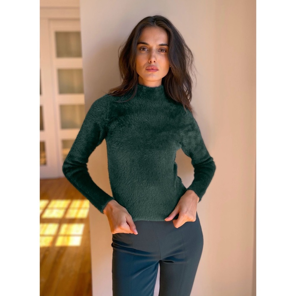 Aritzia  Babaton Kuma Green Fuzzy Sweater